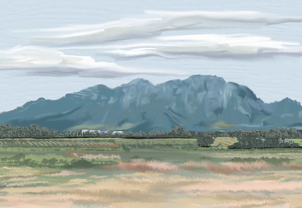 Peaceful Mountain Fields by Jenna Alheit — canvas wall art