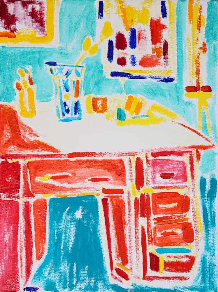 Vibrant Studio Desk by Tamara Jare — canvas wall art