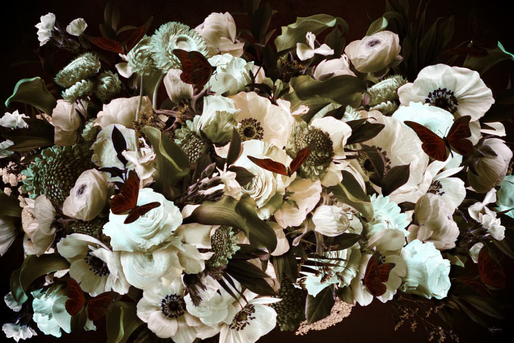 Moody Floral Butterflies by Sue Skellern — canvas wall art