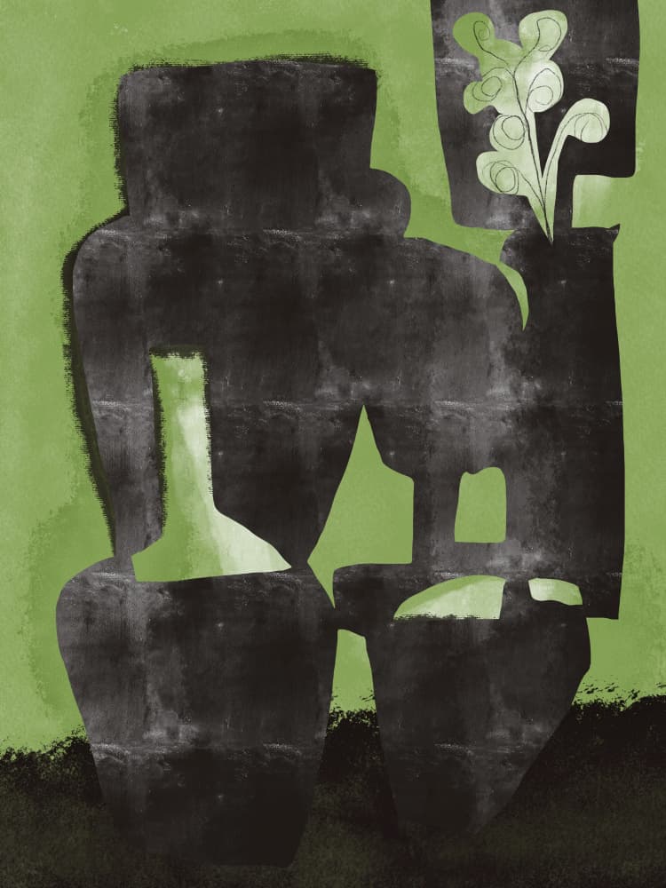Dark Green Still Life by Little Dean — canvas wall art
