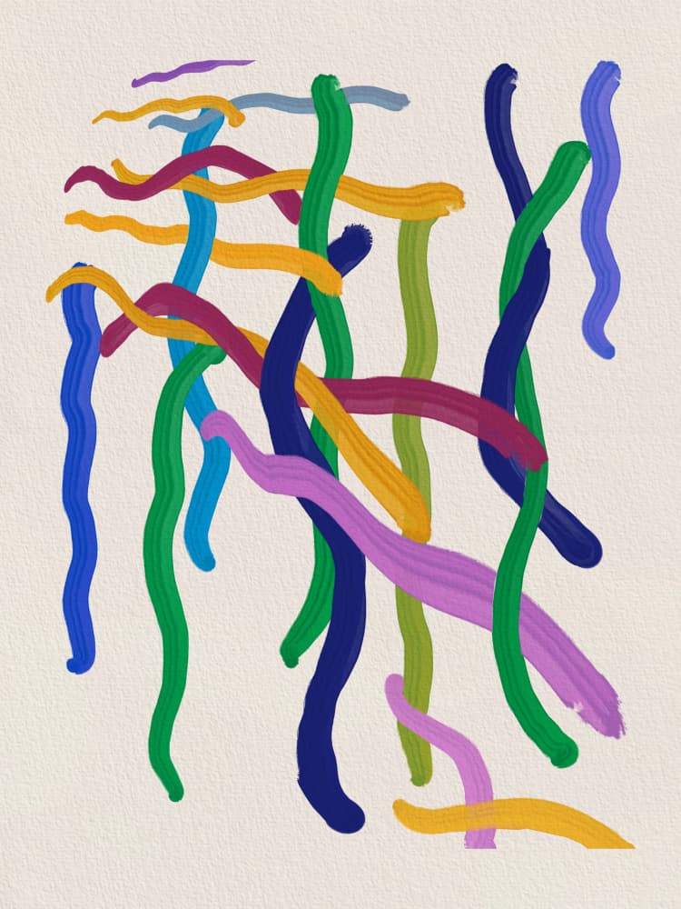 Colorful Abstract Lines by Little Dean — canvas wall art