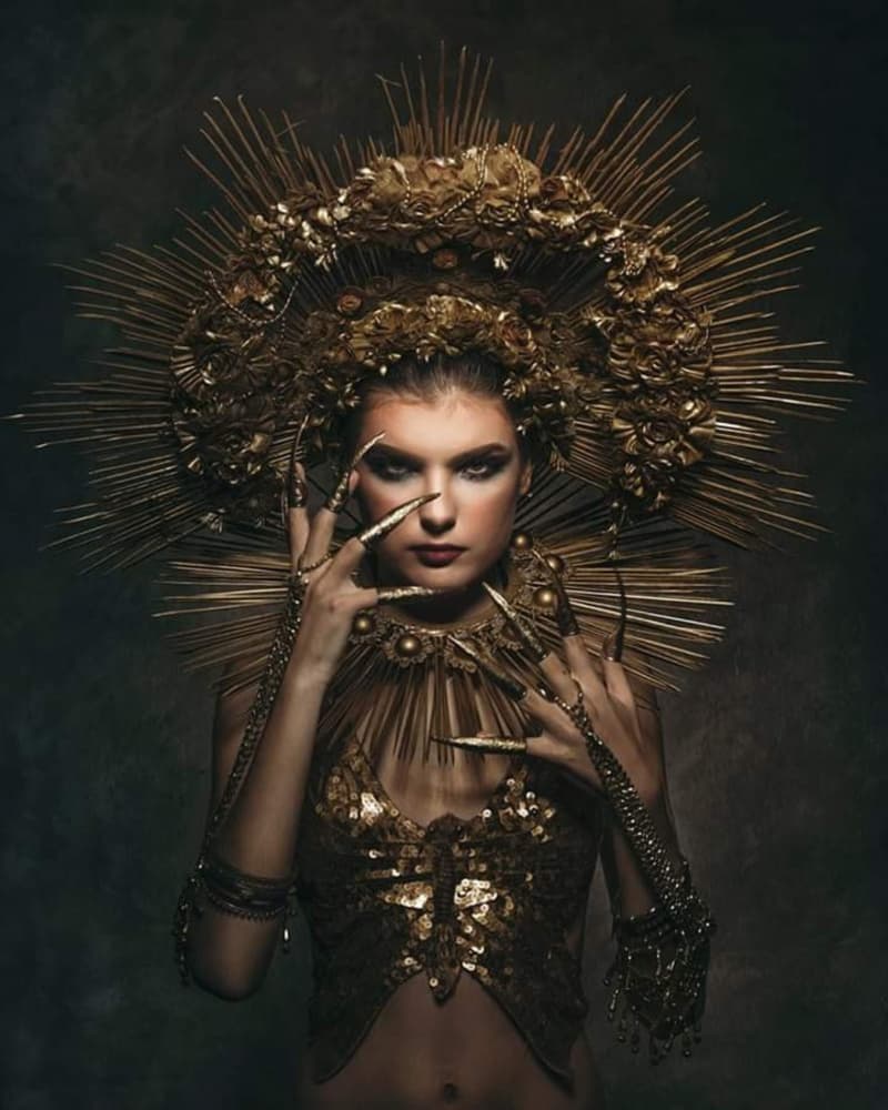 Golden Spiked Crown by Nick Amanda — canvas wall art