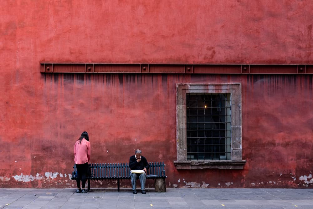 Moments on Red Wall by Heike Wolters-Wrase — canvas wall art