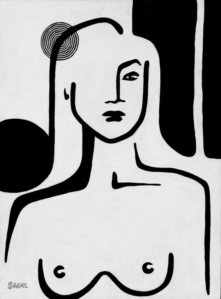 Minimalist Nude Portrait by Angela Seear — canvas wall art