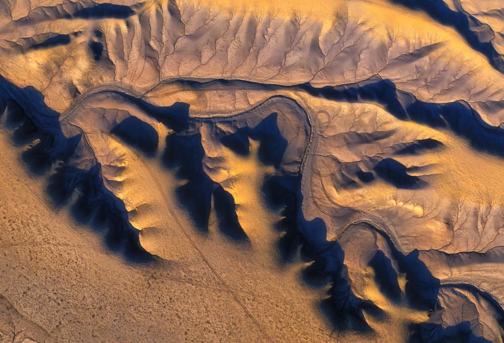 Golden Canyon Shadows by MIN LI — canvas wall art