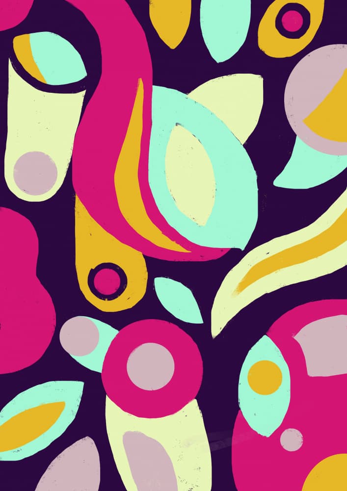 Vibrant Organic Shapes by Magdalena Herichova — canvas wall art