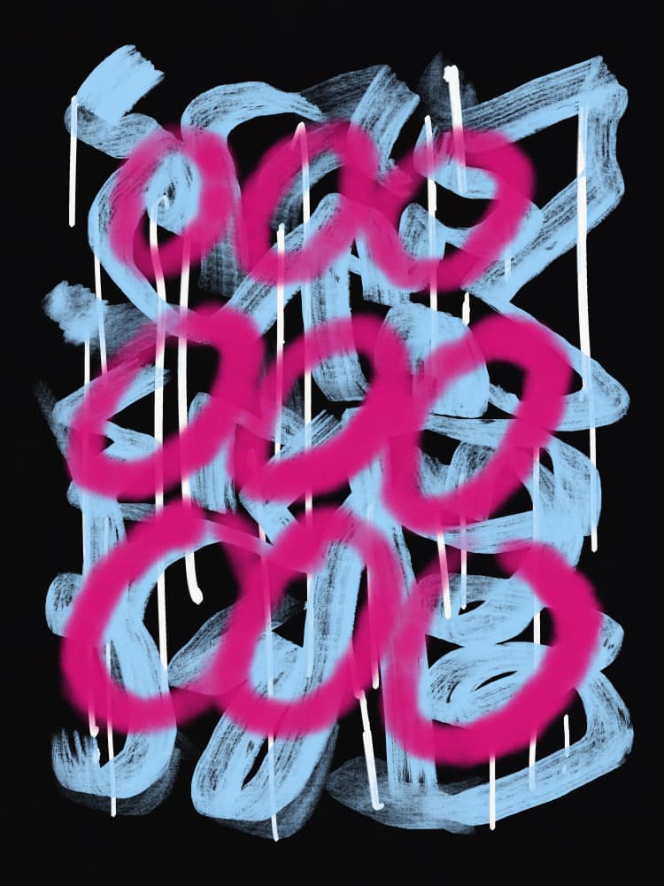 Bold Pink Blue Abstract by Little Dean — canvas wall art