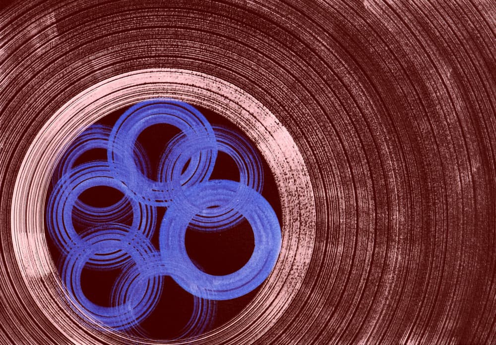 Blue Intertwined Rings by Santhosh ch — canvas wall art
