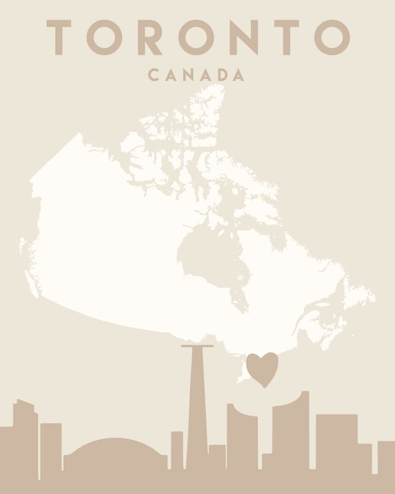Toronto Canada Skyline Map by Emiliano Deificus — canvas wall art