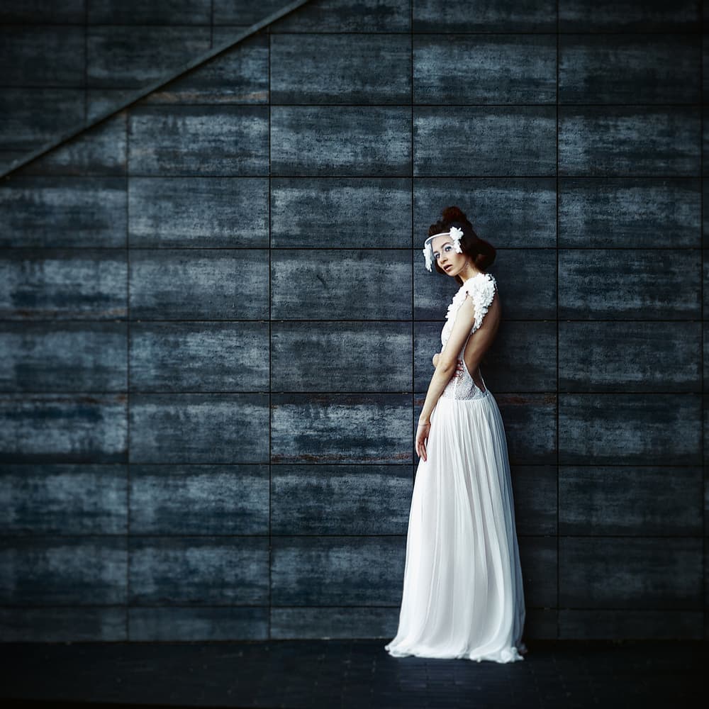 Elegant Woman White Gown by Ruslan Bolgov — canvas wall art