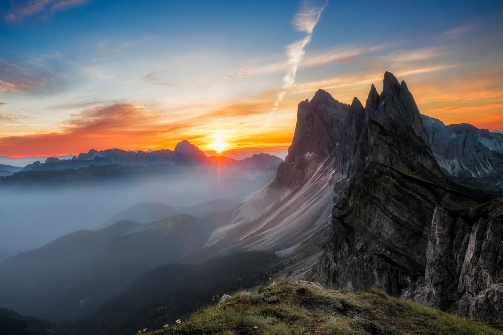 Majestic Mountain Sunset by Wim Denijs — canvas wall art