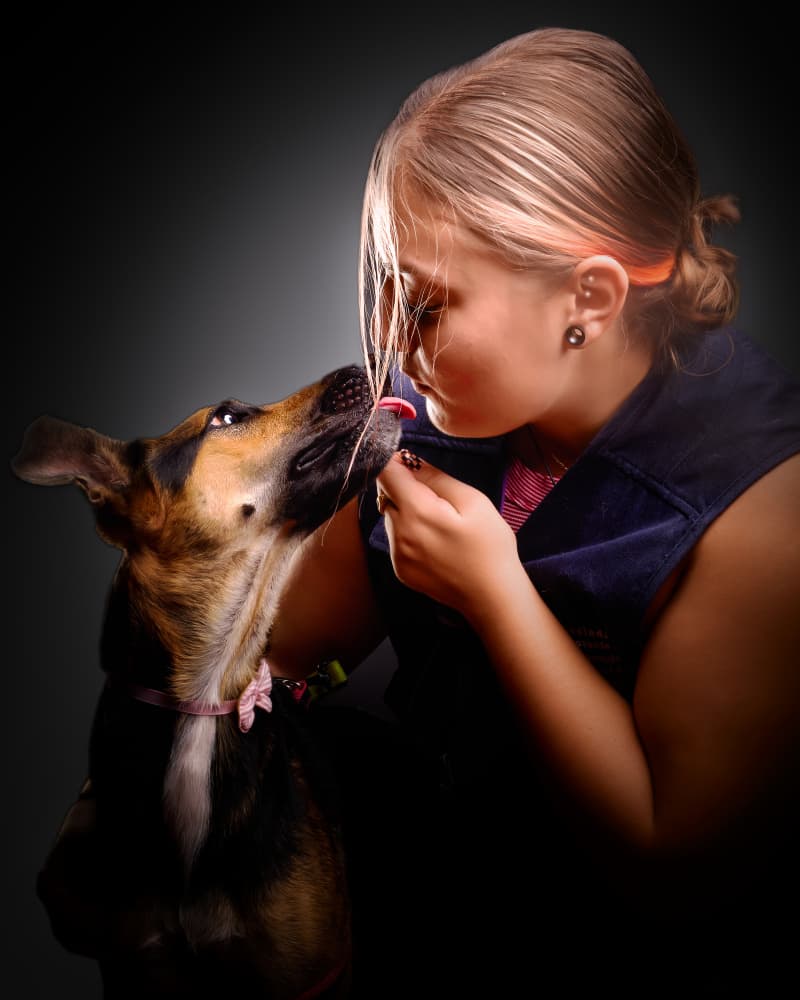 Girl And Dog Bond by Javier del Puerto Photography — canvas wall art