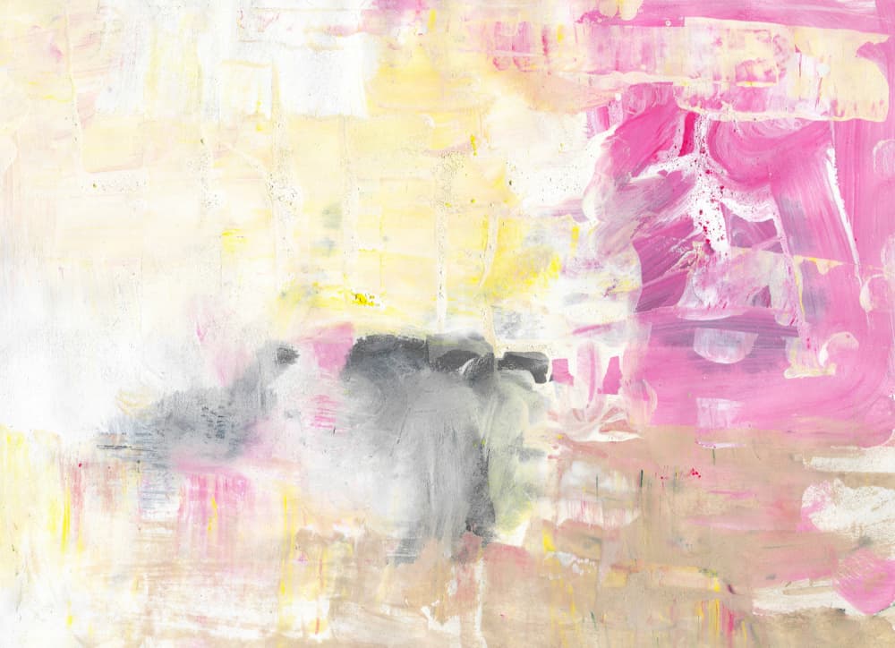 Pink Yellow Abstract Flow by Annick — canvas wall art