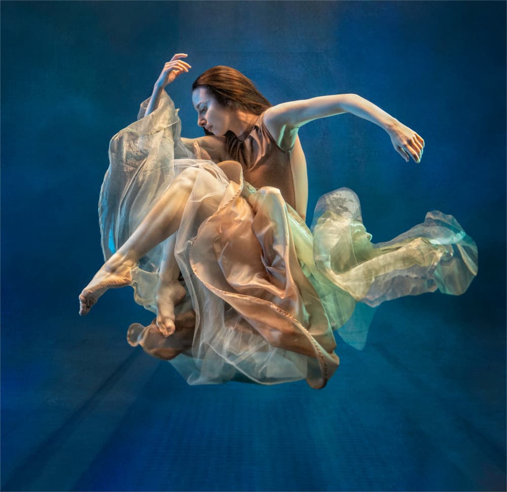 Flowing Underwater Dancer by Derwood — canvas wall art