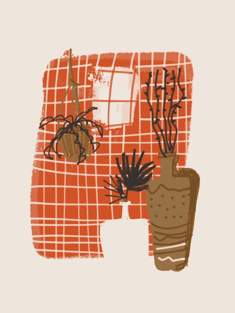Warm Botanical Window by Little Dean — canvas wall art