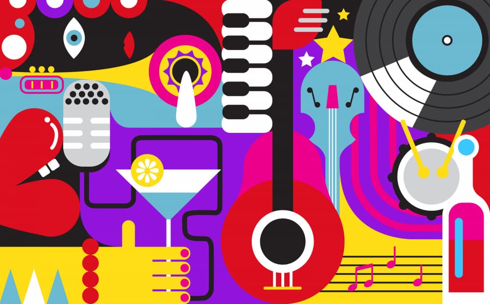 Colorful Music Party by Artem Pozdniakov — canvas wall art