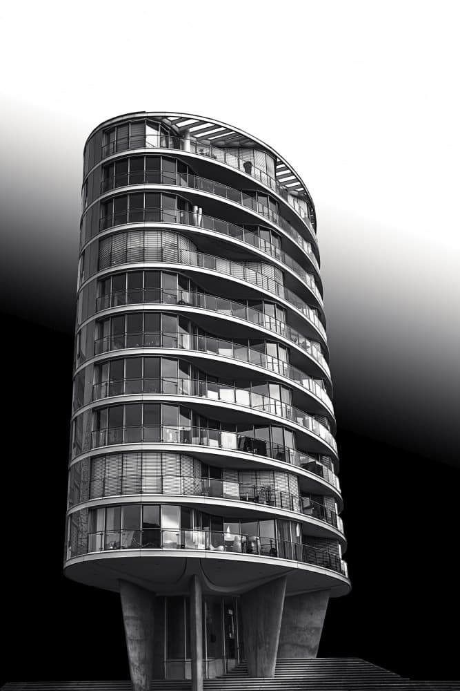 Sleek Curved Building by Roland Weber — canvas wall art