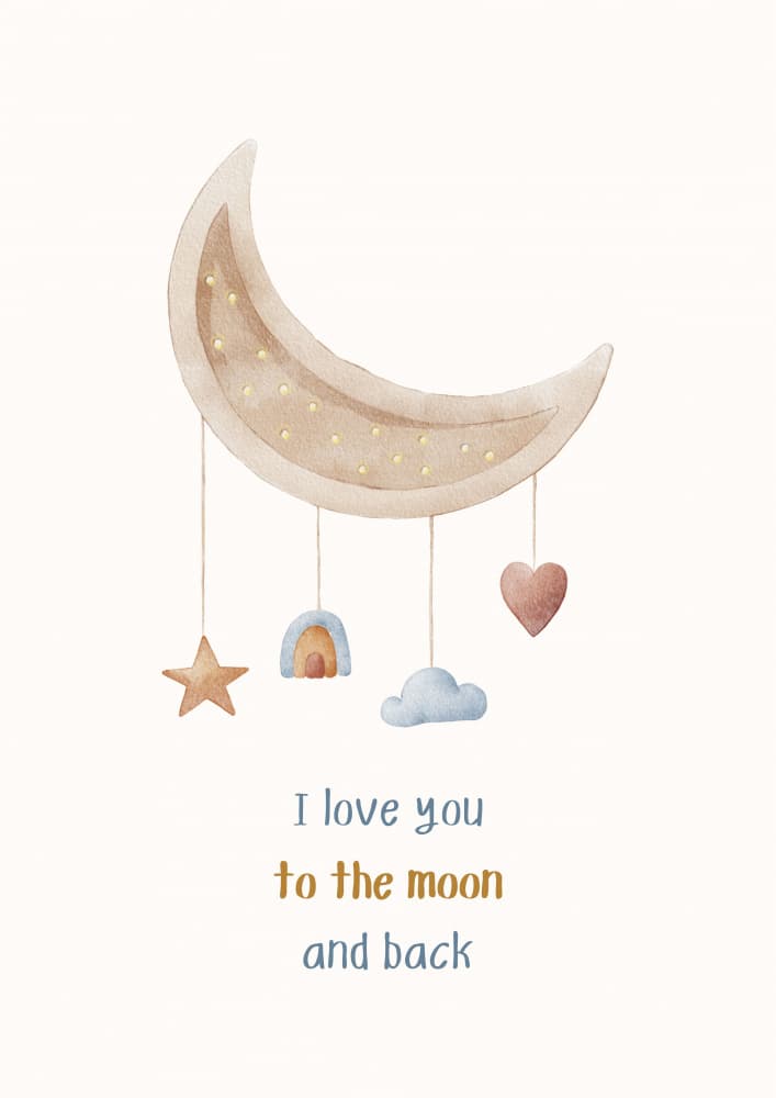 Dreamy Moon Love Quote by Saskia Michele — canvas wall art