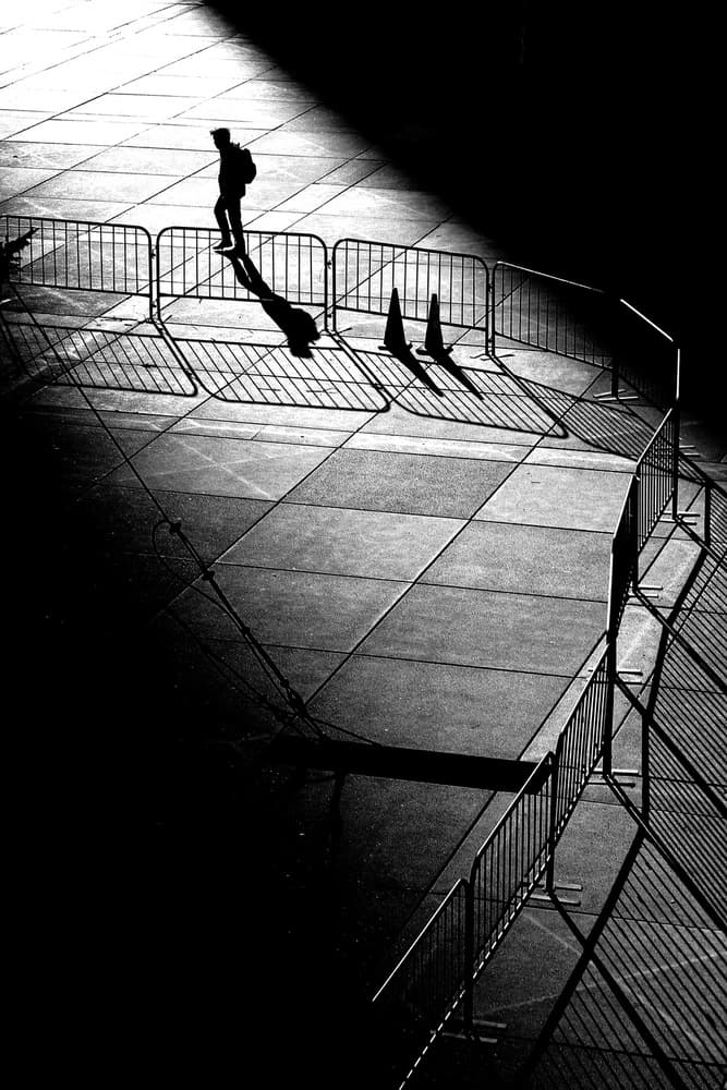 Man's Long Shadow by Jian Wang — canvas wall art