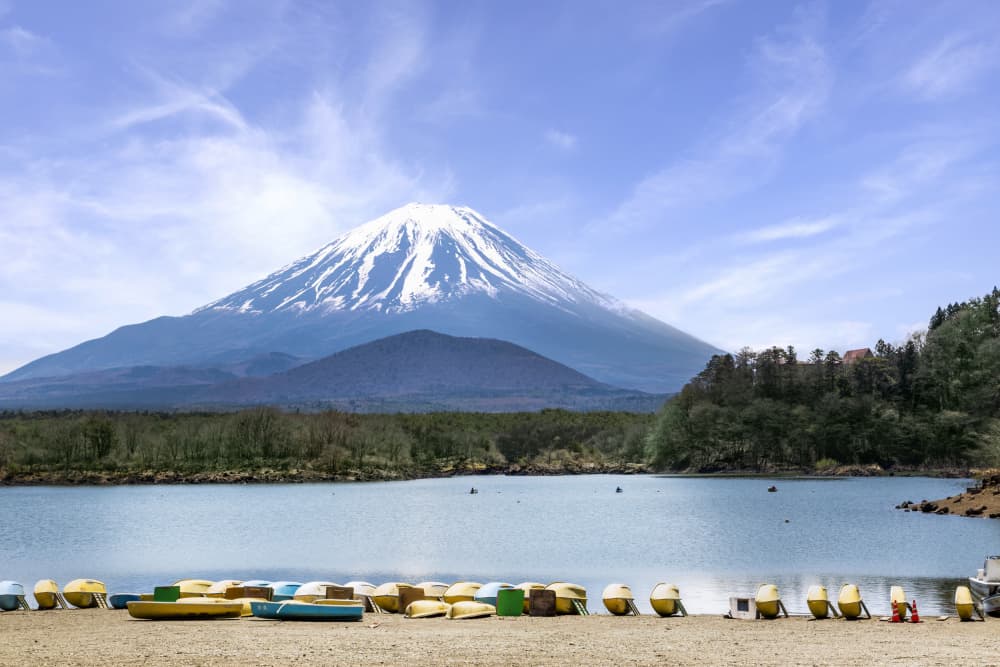 Mount Fuji Lake Shore by Melanie Viola — canvas wall art