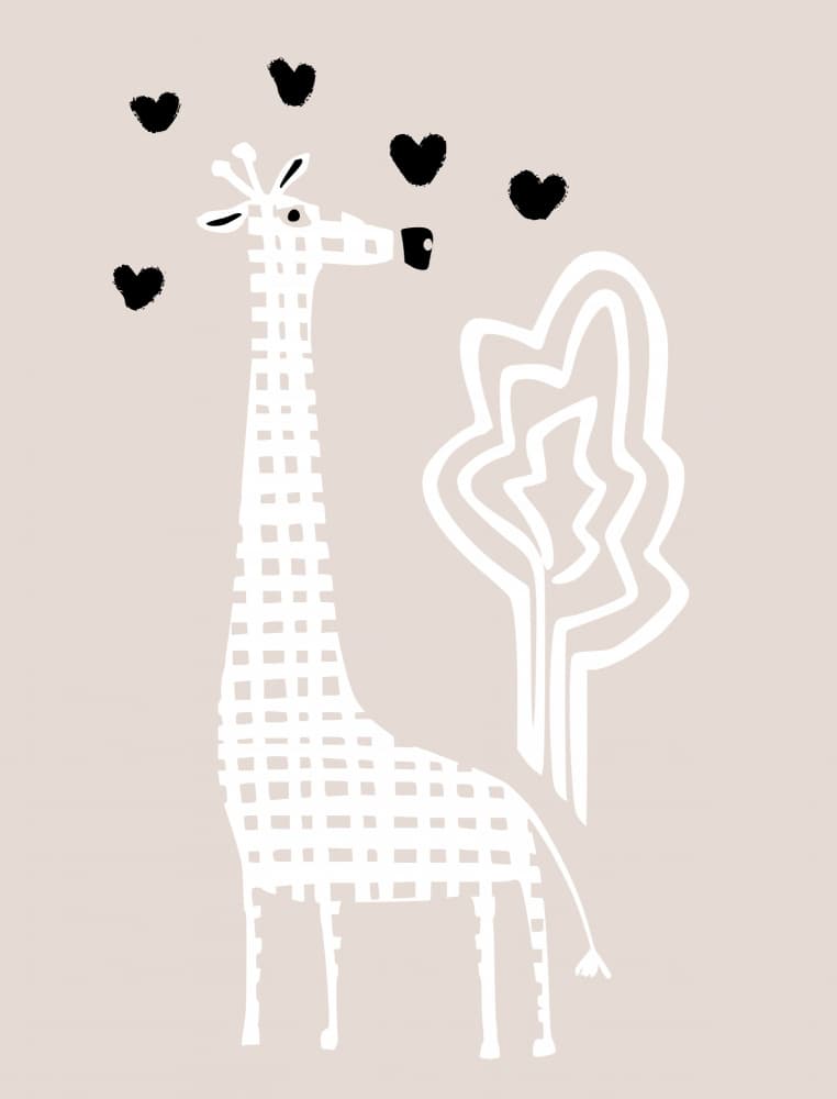 Cool giraffe neutral colors by Annick — canvas wall art