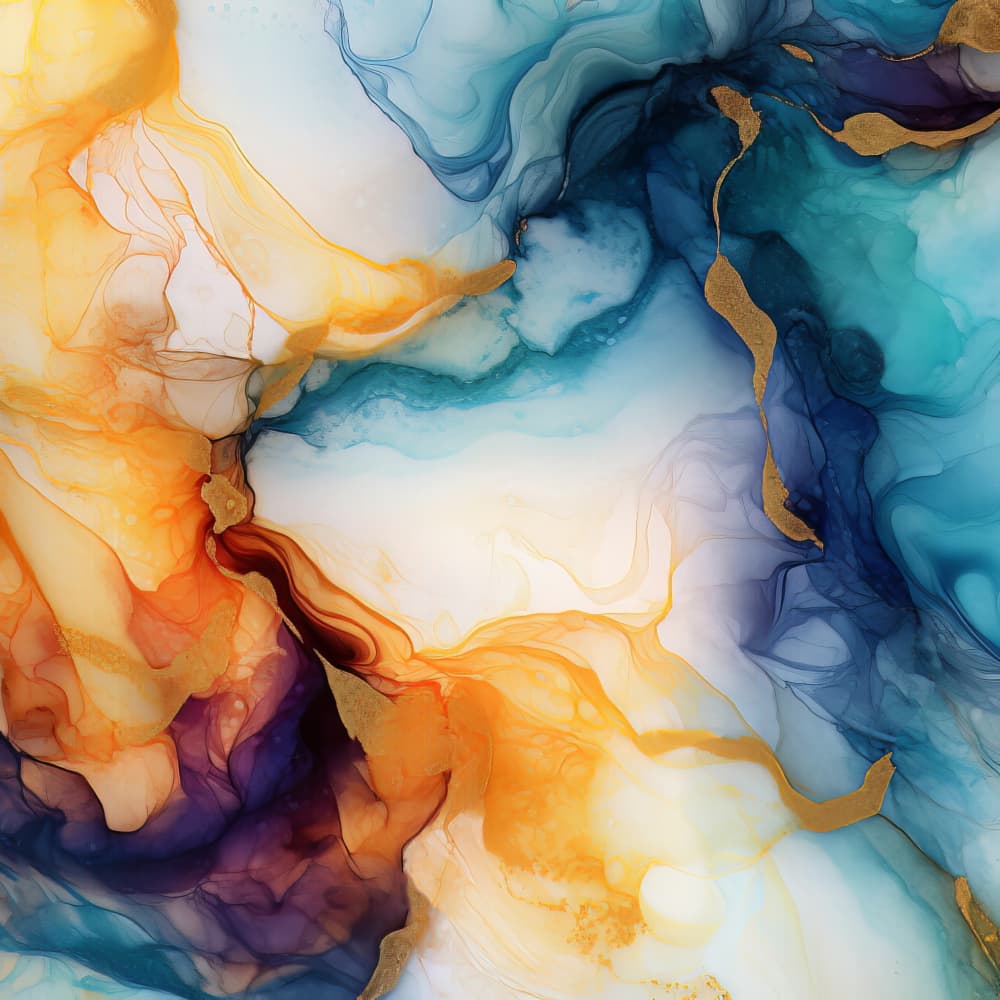 Vibrant Fluid Gold Swirls by Bilge Paksoylu — canvas wall art