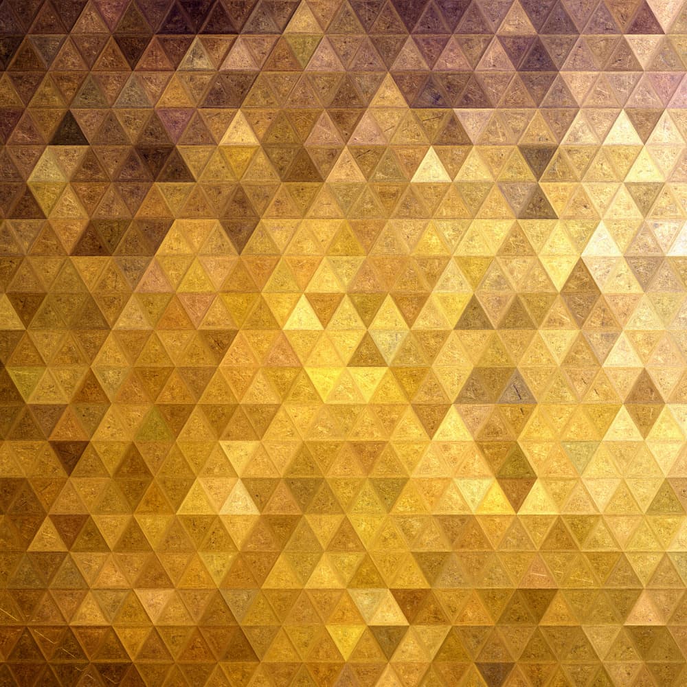 Shimmering Gold Triangles by Justyna Jaszke — canvas wall art