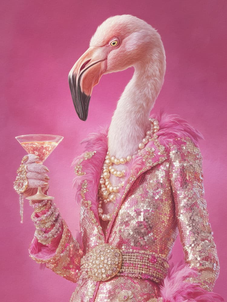 Glamorous Pink Flamingo by Andreas Magnusson — canvas wall art