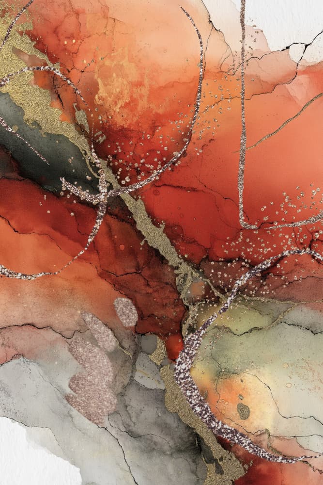 Golden Terracotta Shimmer by Sally Ann Moss — canvas wall art