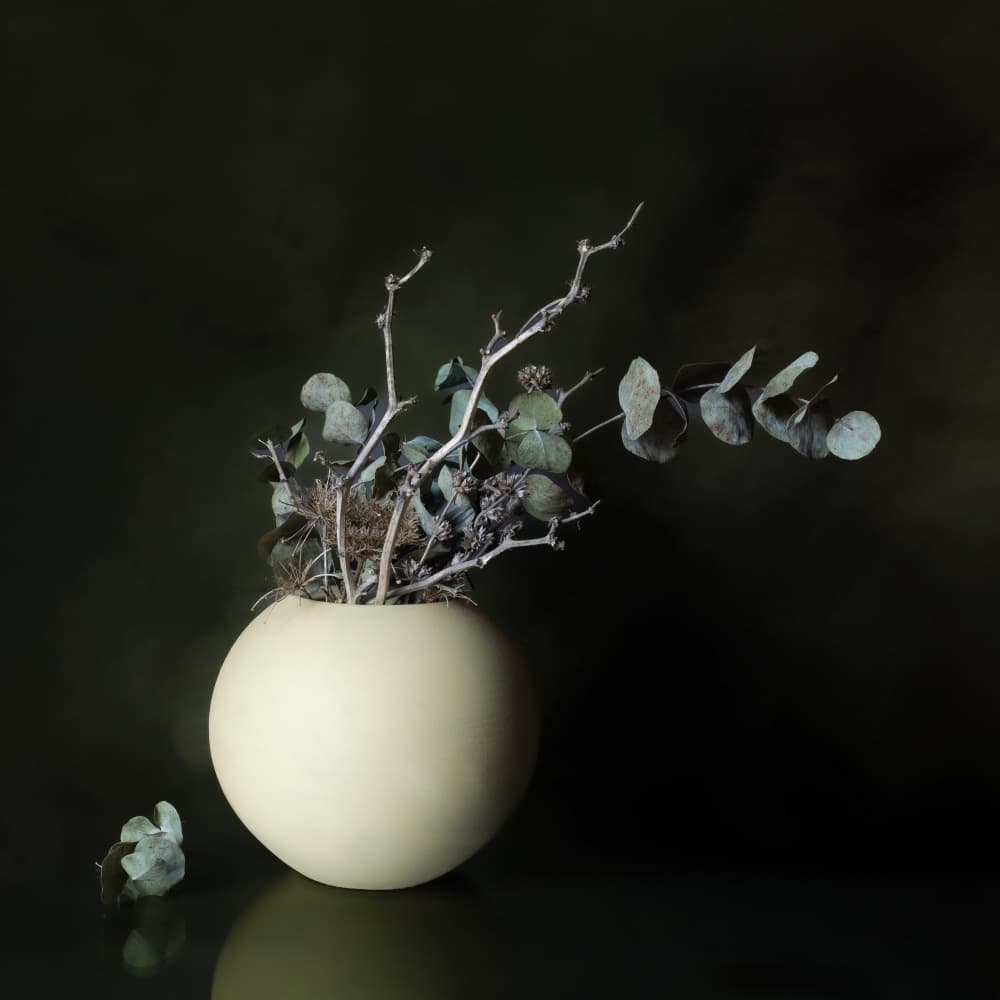 Quiet Eucalyptus Vase by Cicek Kiral — canvas wall art