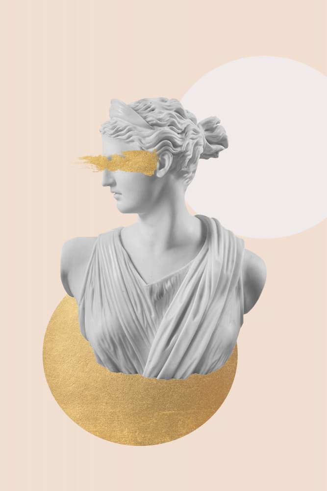 Golden Gaze Statue by Talitha McQueen — canvas wall art