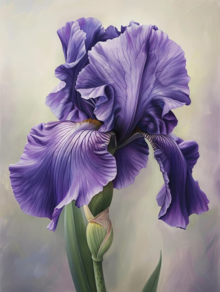 Vibrant Purple Iris by Bilge Paksoylu — canvas wall art