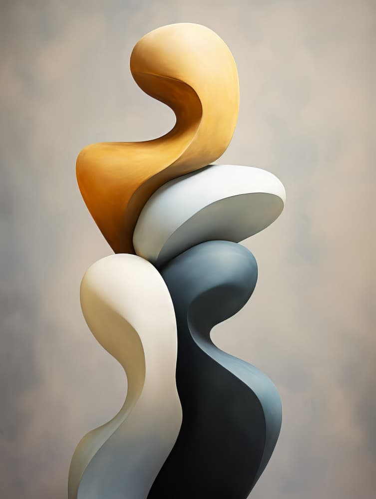 Stacked Organic Forms by Bilge Paksoylu — canvas wall art