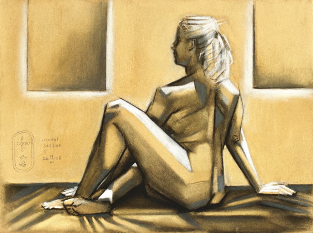 Seated Figure Study by Corné Akkers — canvas wall art