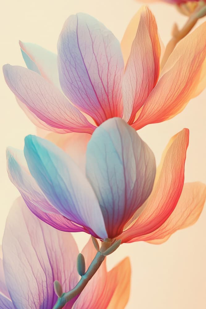 Pastel Magnolia Blooms by Bilge Paksoylu — canvas wall art