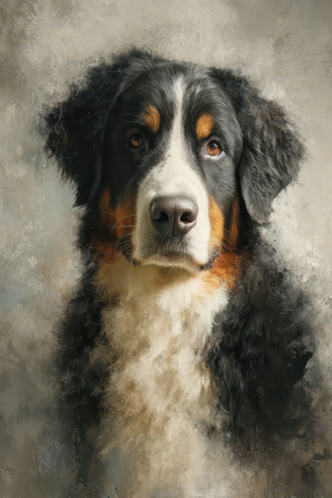Gentle Bernese Mountain Dog by Rafal Kulik — canvas wall art