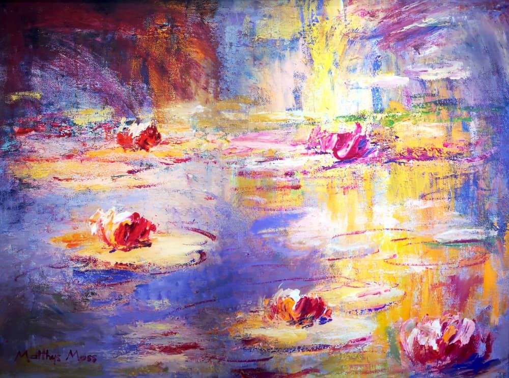Colorful Water Lilies by Matthys Moss — canvas wall art
