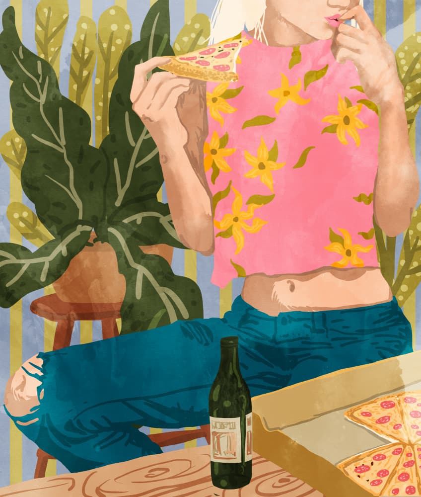 Casual Pizza Night by Uma Gokhale — canvas wall art