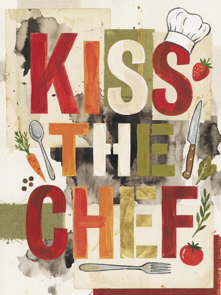 Kiss The Chef Kitchen by Andreas Magnusson — canvas wall art