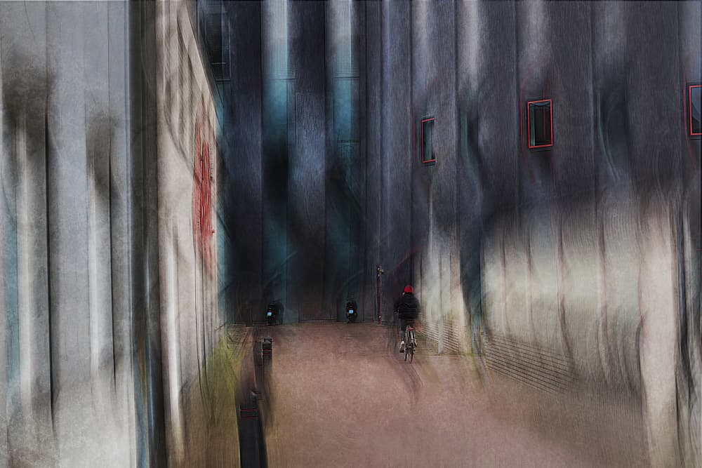 Solitary City Ride by Jan van der Linden — canvas wall art