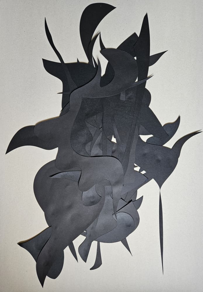 Dynamic Black Sculpture by Stefano Mazzolini — canvas wall art