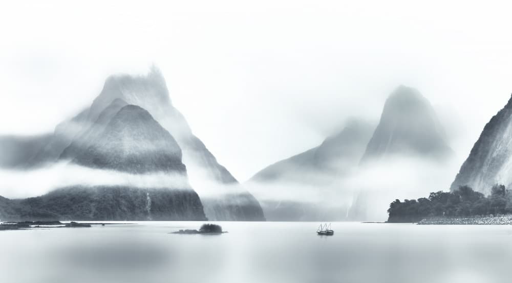 Misty Fjord Peaks by Gu and Hongchao — canvas wall art