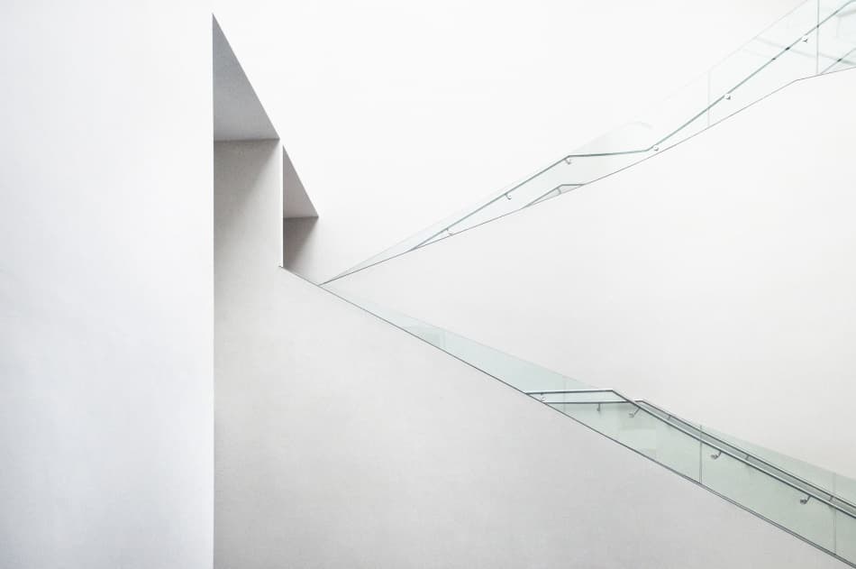 Minimalist Glass Staircase by Linda Wride — canvas wall art