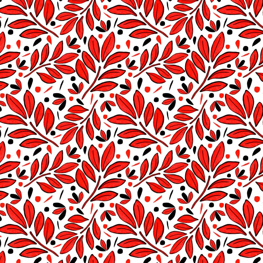 Red Leaf Pattern by Michele Channell — canvas wall art