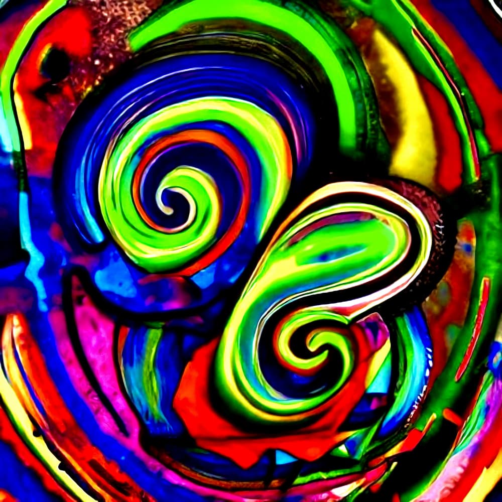 Vibrant Abstract Swirls by mnemonixART — canvas wall art