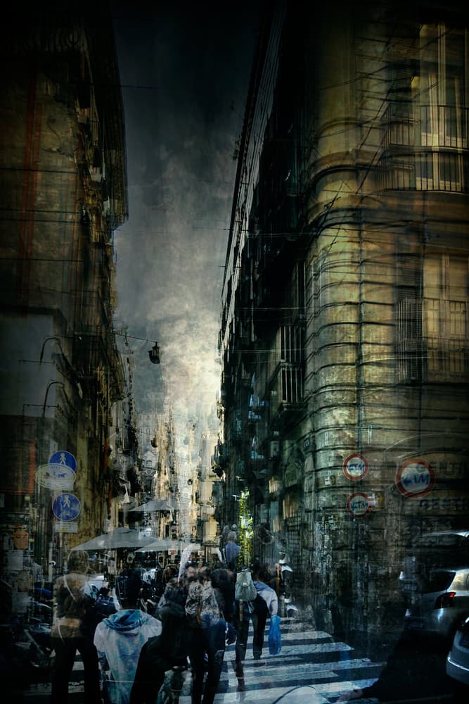 Moody City Street by Antonio Grambone — canvas wall art