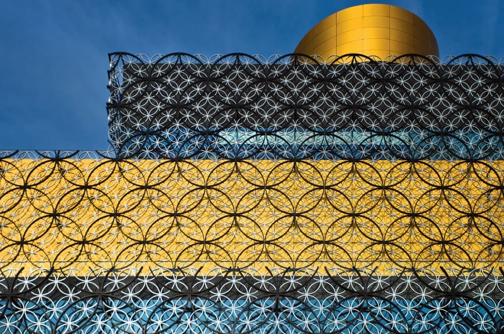Golden Dome Geometric Facade by Linda Wride — canvas wall art