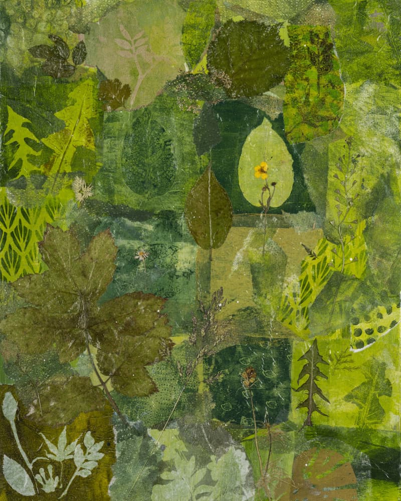 Green Botanical Collage by Anna Berends van Loenen — canvas wall art