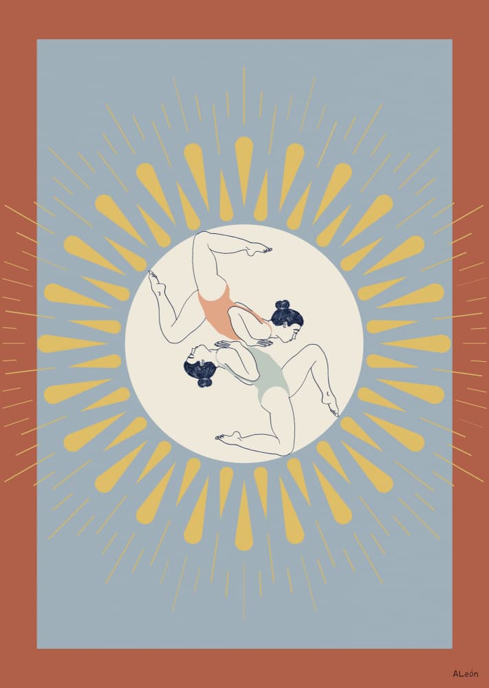 Sunlit Yoga Balance by Amanda Leon — canvas wall art