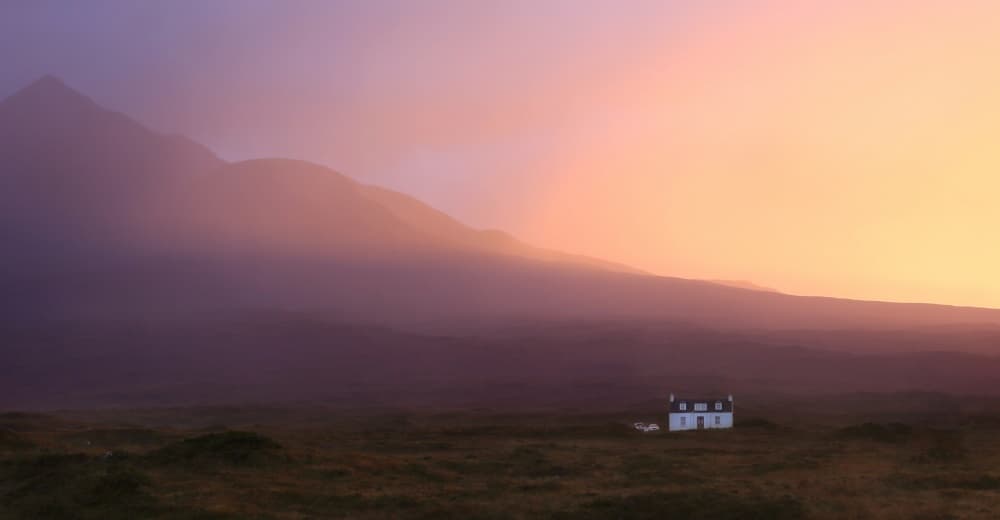 Ethereal Mountain House by Manu Allicot — canvas wall art